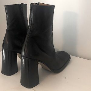 Italian Leather Ankle Boots - Black - 37